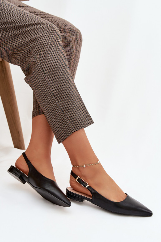 Balerinos su aukso spalvos sagtimis juodos spalvos Iverelle