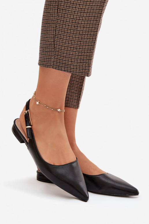 Balerinos su aukso spalvos sagtimis juodos spalvos Iverelle