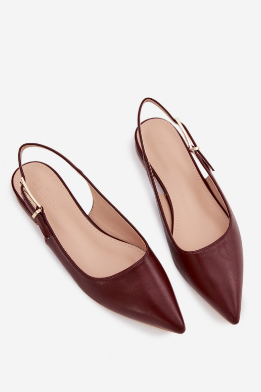 Balerinos su aukso spalvos sagtimis bordo spalvos Iverelle