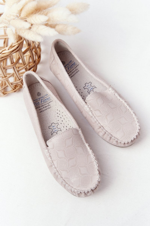 Oda Mokasinai RIO FLORE Eco-Friendly smėlio spalvos
