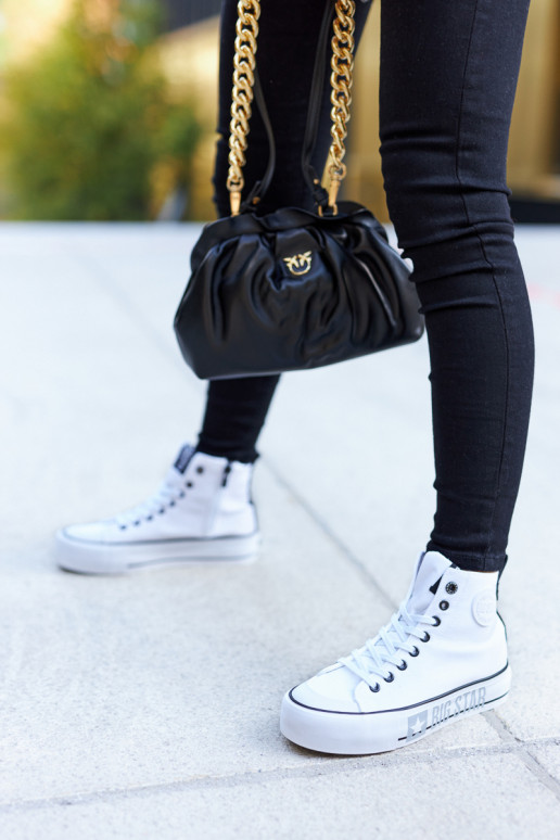 Aukštos platformos sportbačiai Big Star II274014 baltos spalvos