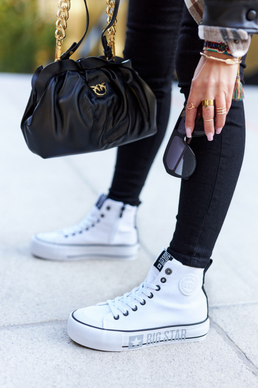 Aukštos platformos sportbačiai Big Star II274014 baltos spalvos