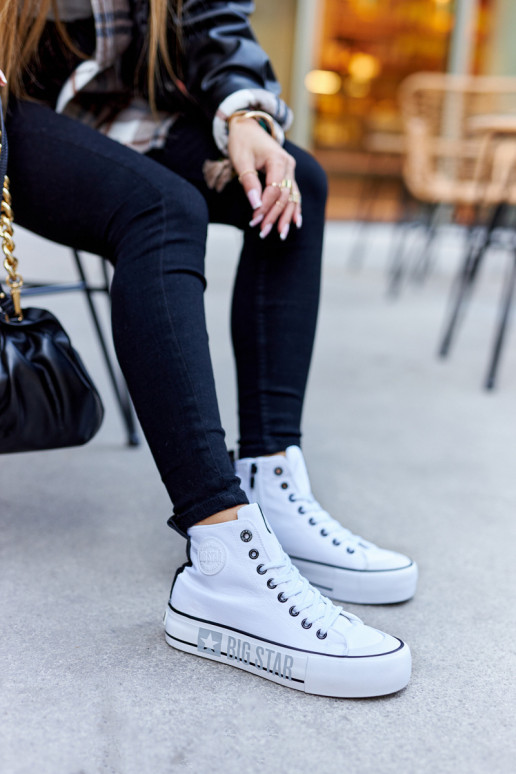 Aukštos platformos sportbačiai Big Star II274014 baltos spalvos