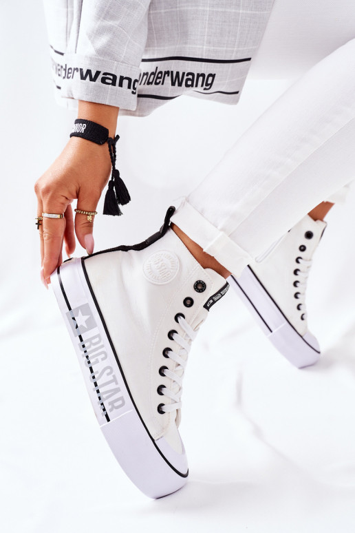 Aukštos platformos sportbačiai Big Star II274014 baltos spalvos