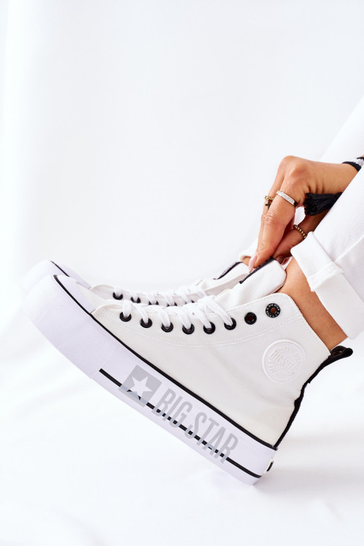 Aukštos platformos sportbačiai Big Star II274014 baltos spalvos