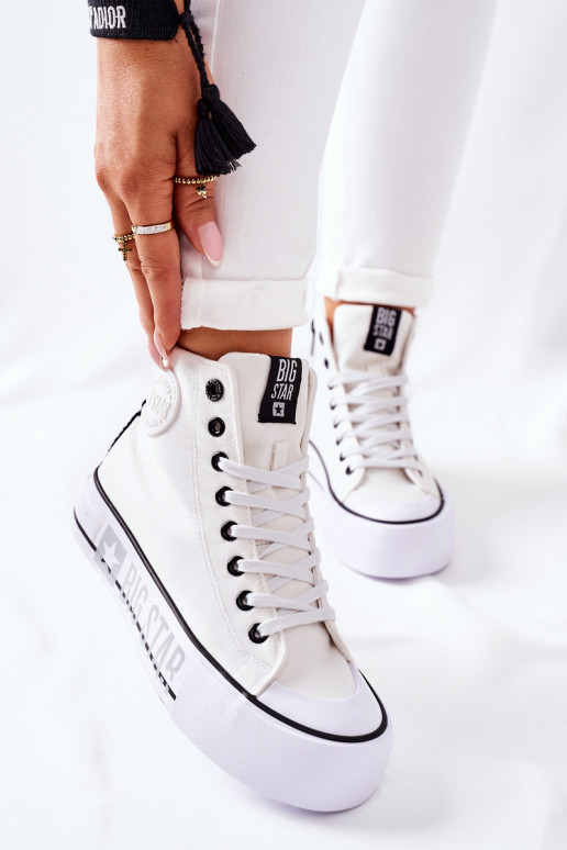 Aukštos platformos sportbačiai Big Star II274014 baltos spalvos