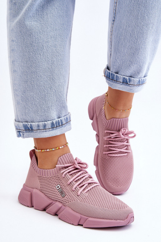 Moteriškas  Sneakers modelio batai Memory Foam System Big Star JJ274266 rožinės spalvos