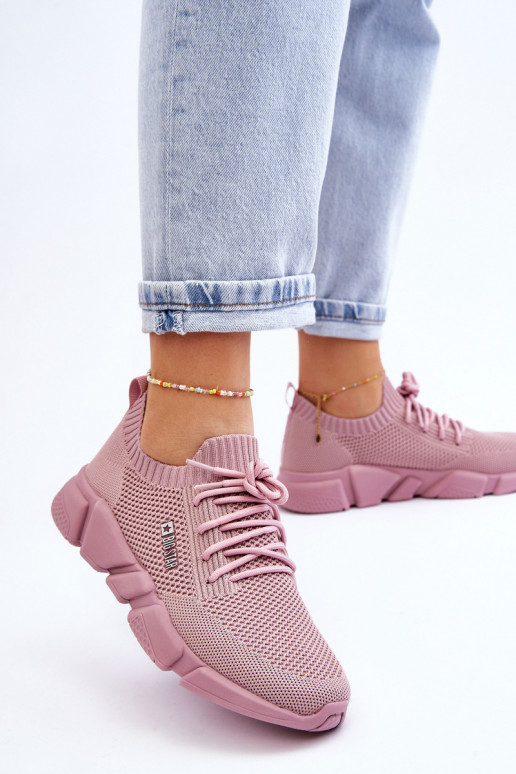 Moteriškas  Sneakers modelio batai Memory Foam System Big Star JJ274266 rožinės spalvos