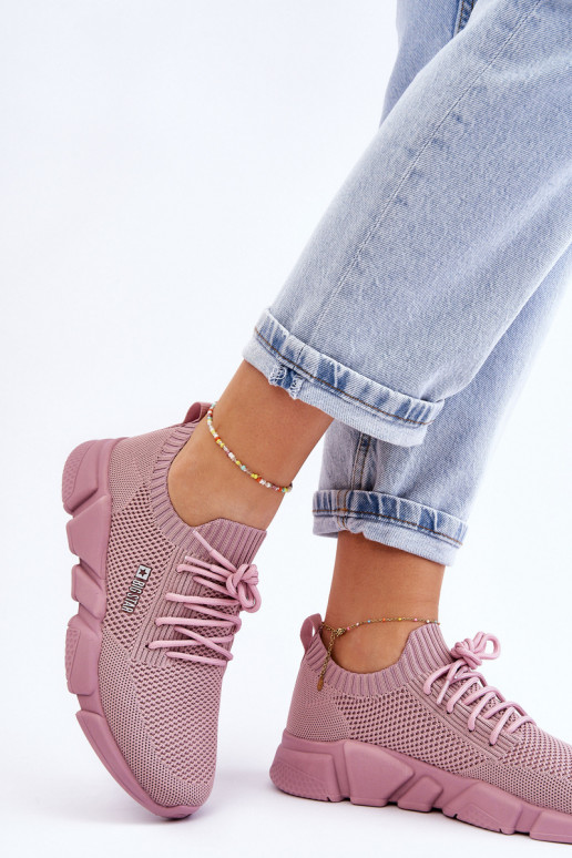 Moteriškas  Sneakers modelio batai Memory Foam System Big Star JJ274266 rožinės spalvos