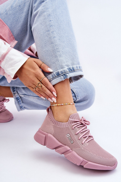 Moteriškas  Sneakers modelio batai Memory Foam System Big Star JJ274266 rožinės spalvos