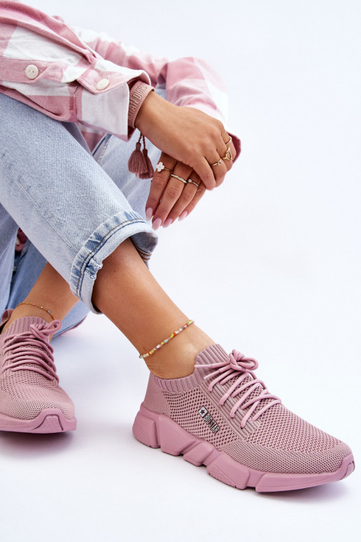 Moteriškas  Sneakers modelio batai Memory Foam System Big Star JJ274266 rožinės spalvos