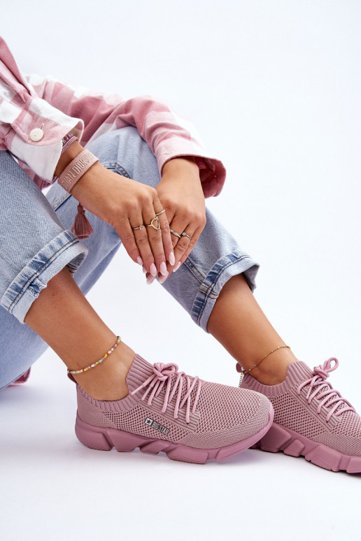 Moteriškas  Sneakers modelio batai Memory Foam System Big Star JJ274266 rožinės spalvos