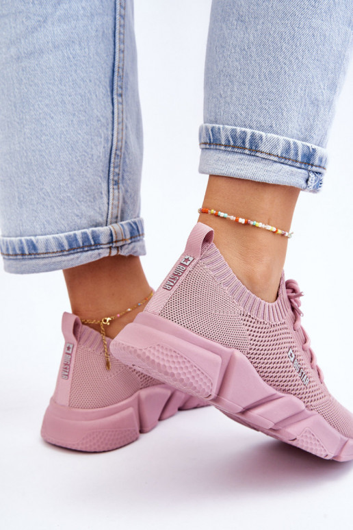 Moteriškas  Sneakers modelio batai Memory Foam System Big Star JJ274266 rožinės spalvos