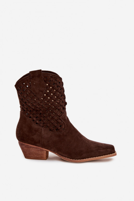 Ažūriniai aulinukai Moteriškas su kulniukais CzekoladoĮe Ferissa