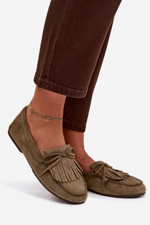Moteriški mokasinai su kutais žalios spalvos Janelisse