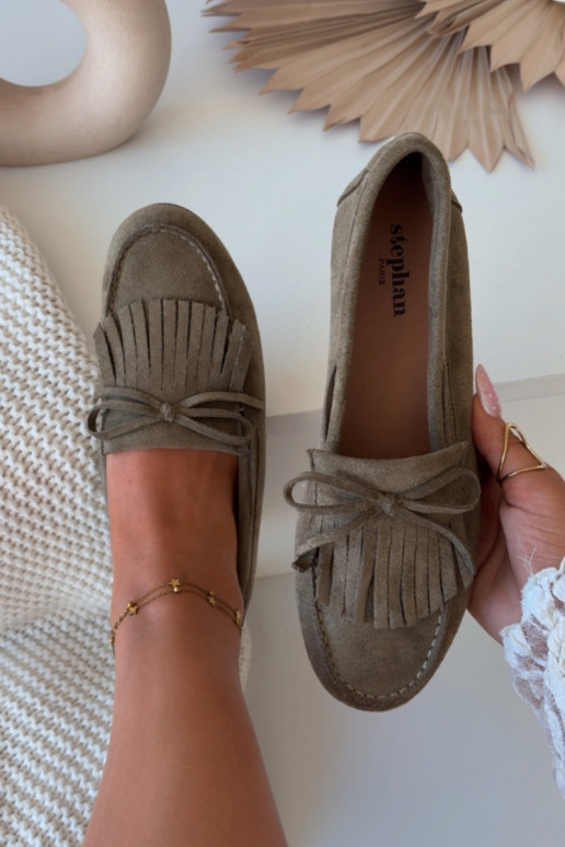 Moteriški mokasinai su kutais žalios spalvos Janelisse