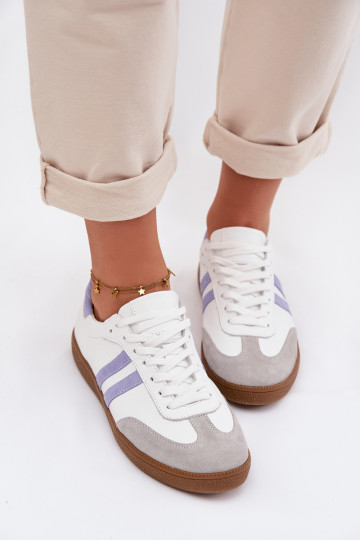 Zazoo N1068 Oda Žemas Sneakers modelio batai Moteriškas Baltos-mėlynos spalvos