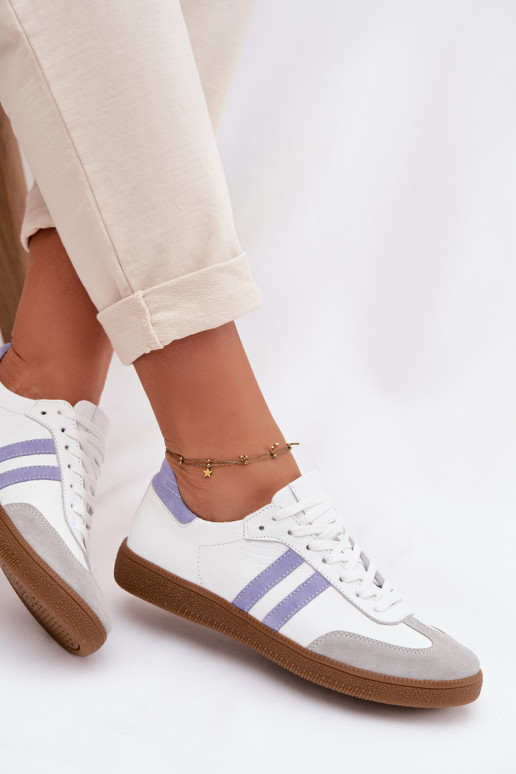 Zazoo N1068 Oda Žemas Sneakers modelio batai Moteriškas Baltos-mėlynos spalvos