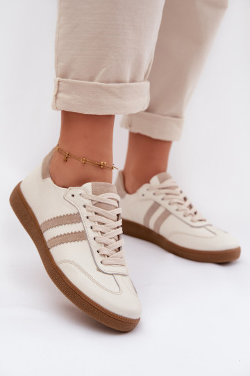 Zazoo N1068 Oda Žemas Sneakers modelio batai Moteriškas smėlio spalvos 2