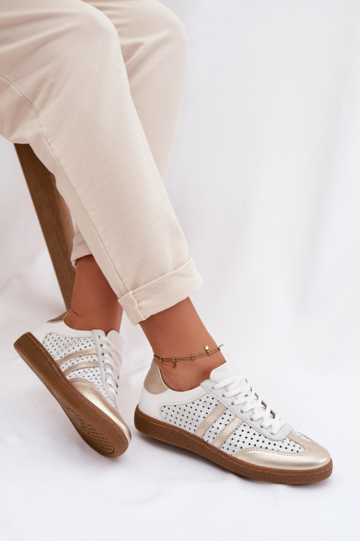 Oda su aužūro elementais Sneakers modelio batai Moteriškas Zazoo N1318 pilkos-aukso spalvos