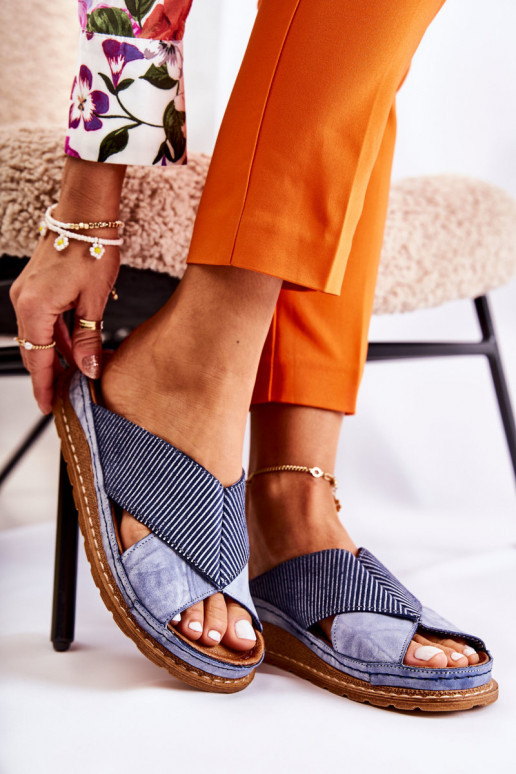 Oda Profiliuotas Šlepetės Tai turiciejka 04986-17 mėlynos spalvos