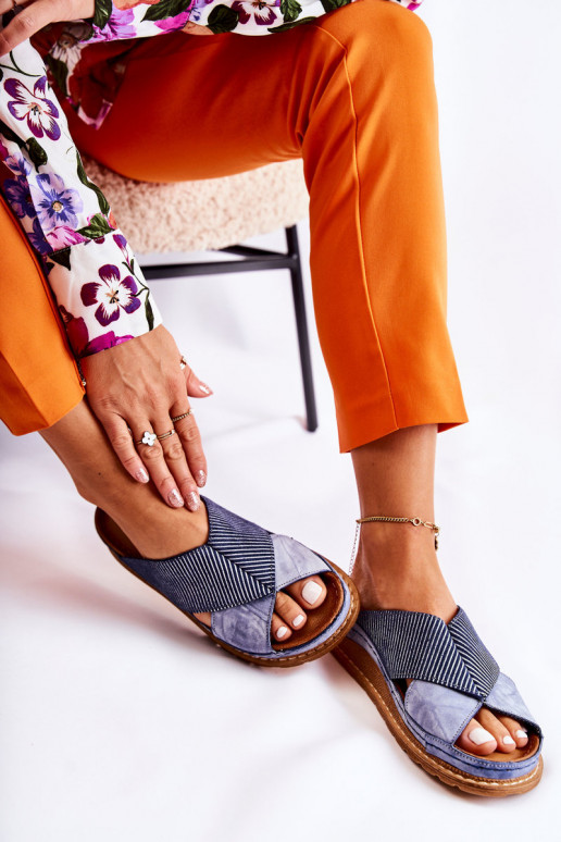 Oda Profiliuotas Šlepetės Tai turiciejka 04986-17 mėlynos spalvos