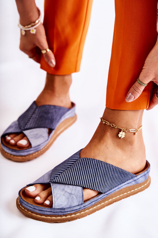 Oda Profiliuotas Šlepetės Tai turiciejka 04986-17 mėlynos spalvos