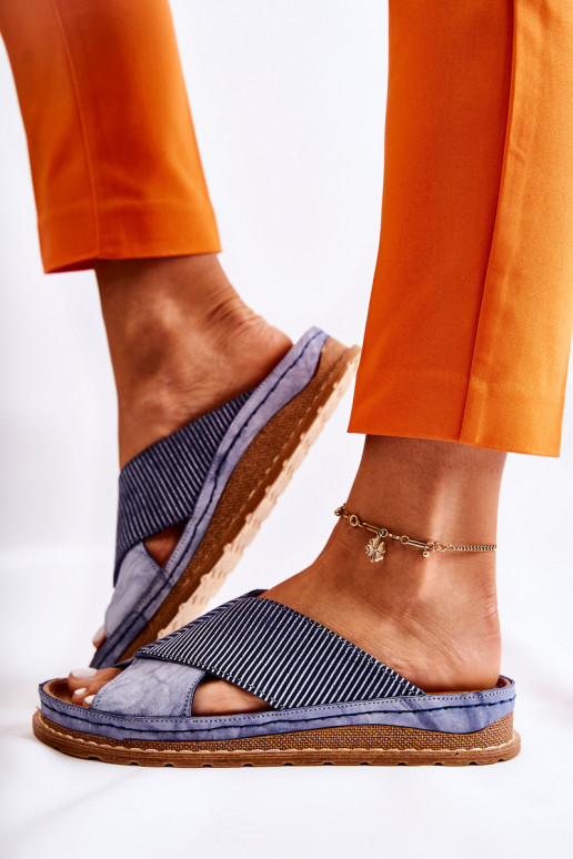 Oda Profiliuotas Šlepetės Tai turiciejka 04986-17 mėlynos spalvos