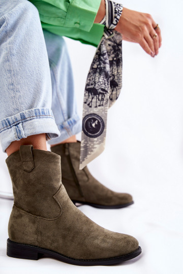 Zomšiniai moteriški aulinukai žalios spalvos Fiorenz 2