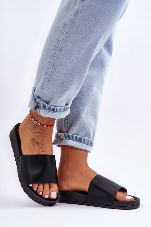 Klasikinio modelio Moteriškas Šlepetės juodos spalvos Rolien