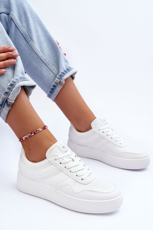 sportiniai bateliai Moteriškas su platforma baltos spalvos Pudina