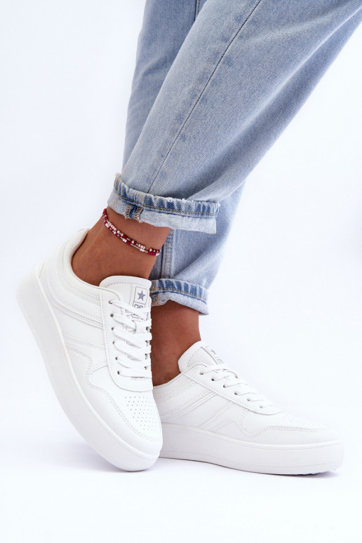 sportiniai bateliai Moteriškas su platforma baltos spalvos Pudina