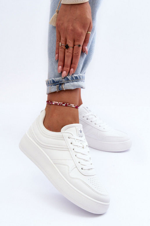 sportiniai bateliai Moteriškas su platforma baltos spalvos Pudina