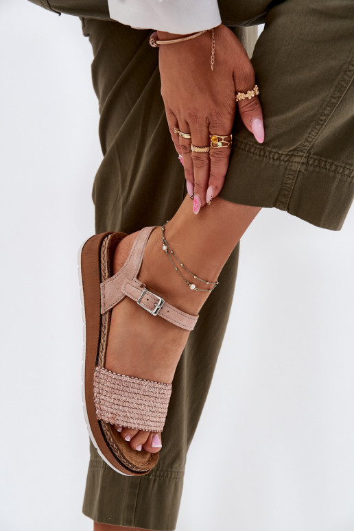 Moteriškos basutės Su Braid Į Pasek Inblu GS000050 rožinės spalvos