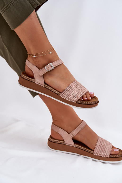 Moteriškos basutės Su Braid Į Pasek Inblu GS000050 rožinės spalvos