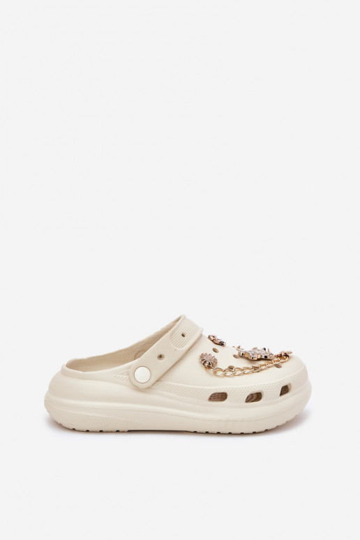 Lengvos šlepetės Moteriškos šlepetėssuPrzypinkami smėlio spalvos Linaviela