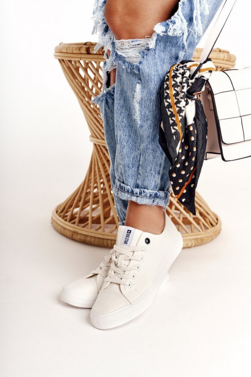 Moteriškos žemos laisvalaikio batai Big Star DD274451 baltos spalvos