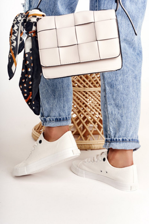 Moteriškos žemos laisvalaikio batai Big Star DD274451 baltos spalvos