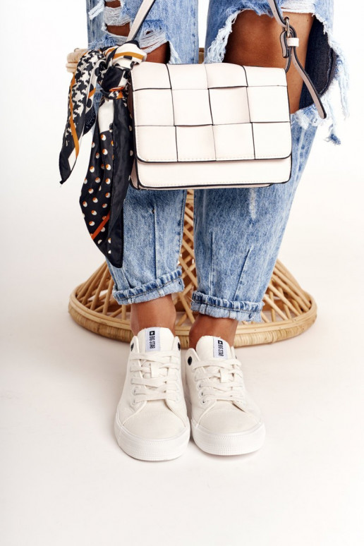 Moteriškos žemos laisvalaikio batai Big Star DD274451 baltos spalvos