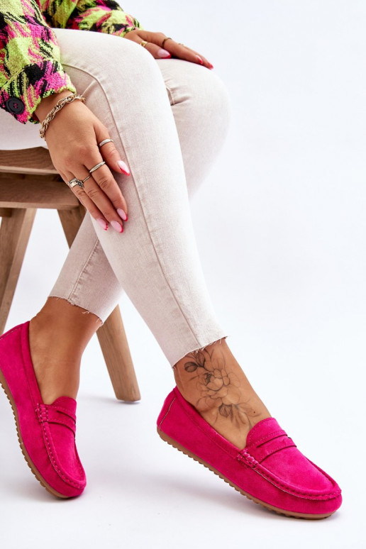 Moteriškas Klasikiniai zomšiniai mokasinai rožinės spalvos Ivana