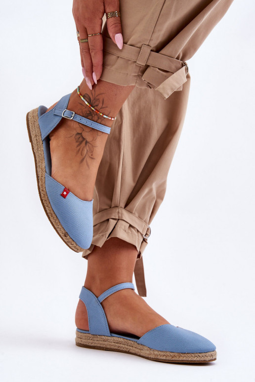 Moteriškas espadrilės su platforma Big Star FF274532 mėlynos spalvos