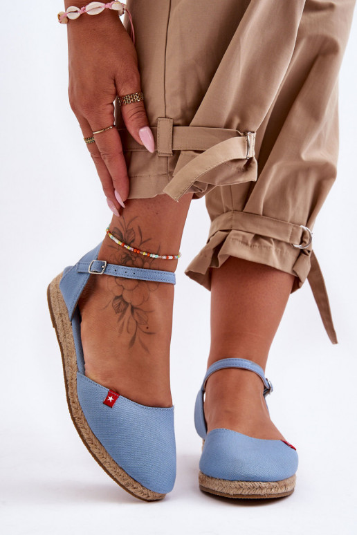 Moteriškas espadrilės su platforma Big Star FF274532 mėlynos spalvos