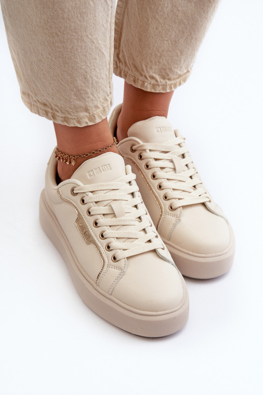 Sneakers modelio batai Moteriškas Big Star NN274334 Memory Foam System smėlio spalvos