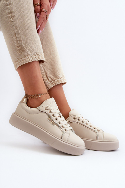 Sneakers modelio batai Moteriškas Big Star NN274334 Memory Foam System smėlio spalvos