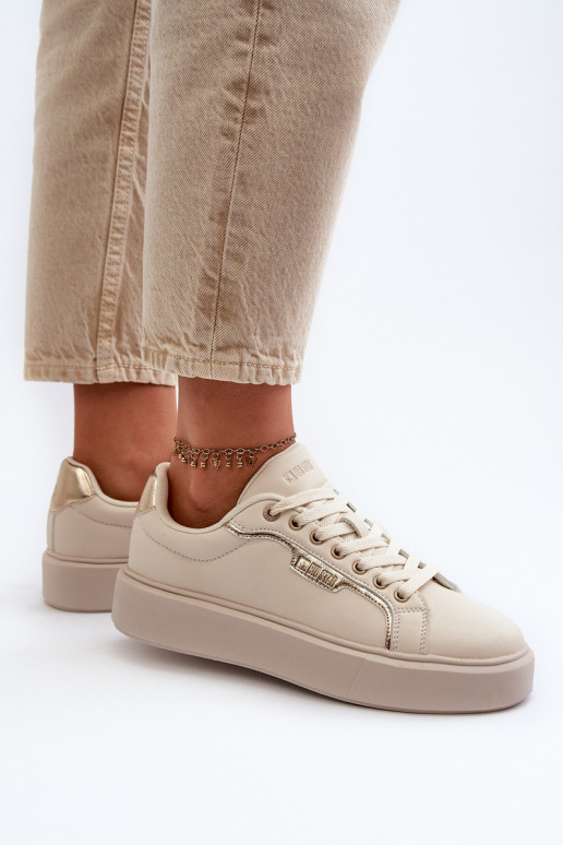 Sneakers modelio batai Moteriškas Big Star NN274334 Memory Foam System smėlio spalvos