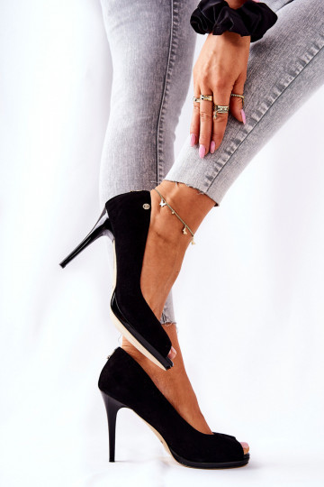 Zomšiniai bateliai Monnari 0490-020 juodos spalvos