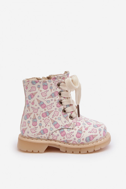 pašiltinti Aulinukai Vaikiški su užtrauktukais smėlio spalvos Dolida