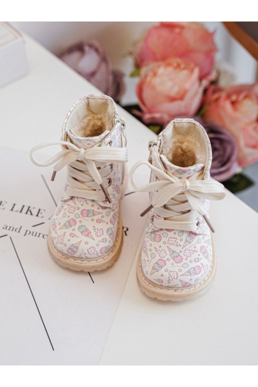 pašiltinti Aulinukai Vaikiški su užtrauktukais smėlio spalvos Dolida