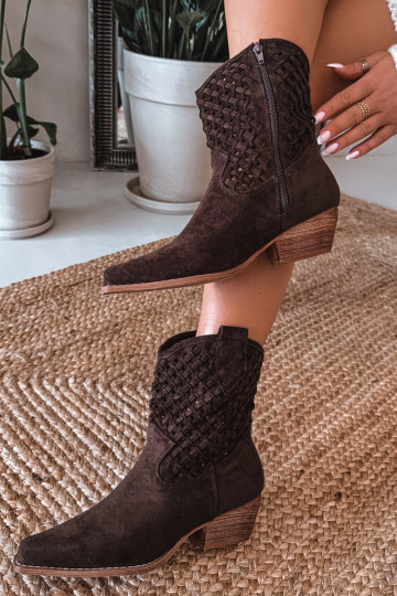 Ažūriniai aulinukai Moteriškas su kulniukais CzekoladoĮe Ferissa