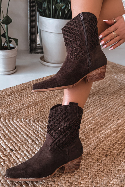 Ažūriniai aulinukai Moteriškas su kulniukais CzekoladoĮe Ferissa